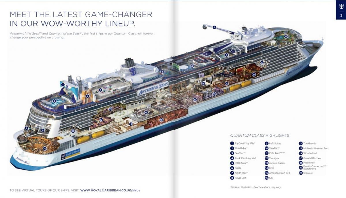 Anthem of the Seas inside layout revealed Royal