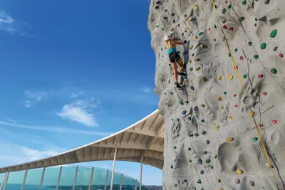 Rock climbing wall on Adventure of the Seas