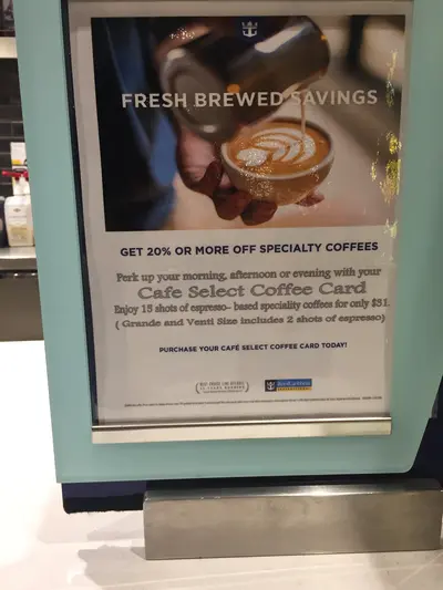 Cafe select card sign
