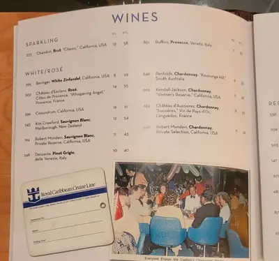 Wine drink menu 1