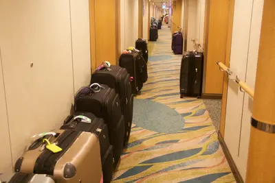 Luggage lined up in hallway