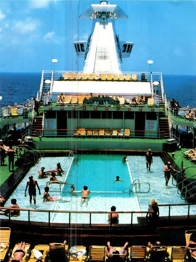 Pool deck from the 1980s on Royal Caribbean