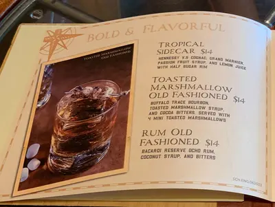 Schooner Bar drink menu