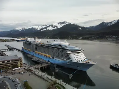 Ovation of the Seas docked in Alaska