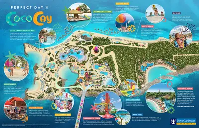 Map of CocoCay with Hideaway Beach included