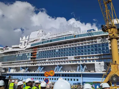 Icon of the Seas under construction in August 2023
