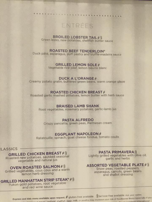 Royal Caribbean launches new menus on Quantum of the Seas complimentary restaurants | Royal