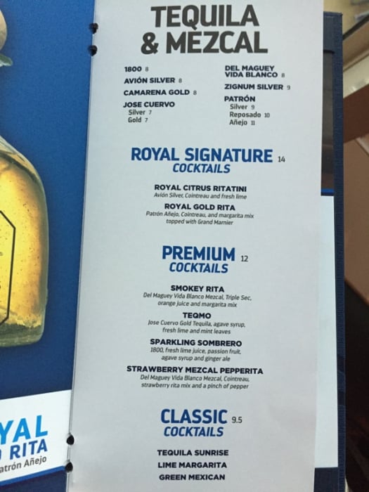 Spotted New Royal Caribbean drink menu design Royal Caribbean Blog
