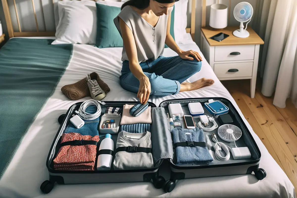 Woman packing for her cruise