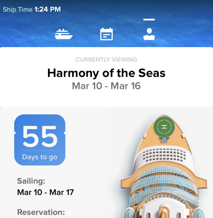 Mobile App putting things on the calendar???? Royal Caribbean