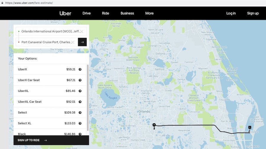 Uberu0027s at Port Canaveral cruise terminal - Royal Caribbean