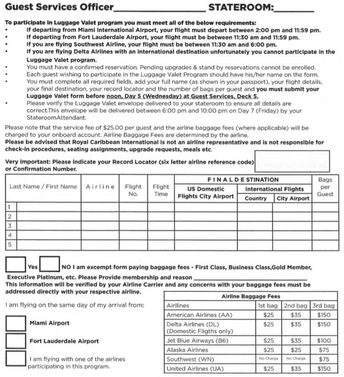 Luggage Valet Royal Caribbean Discussion Royal Caribbean Blog