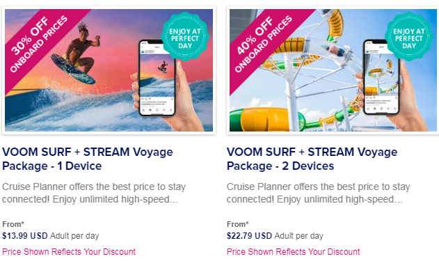 royal caribbean cruise voom cost