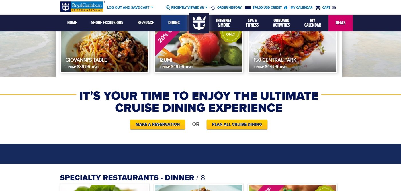 My Time Dining Reservations - Royal Caribbean Dining - Royal Caribbean Blog
