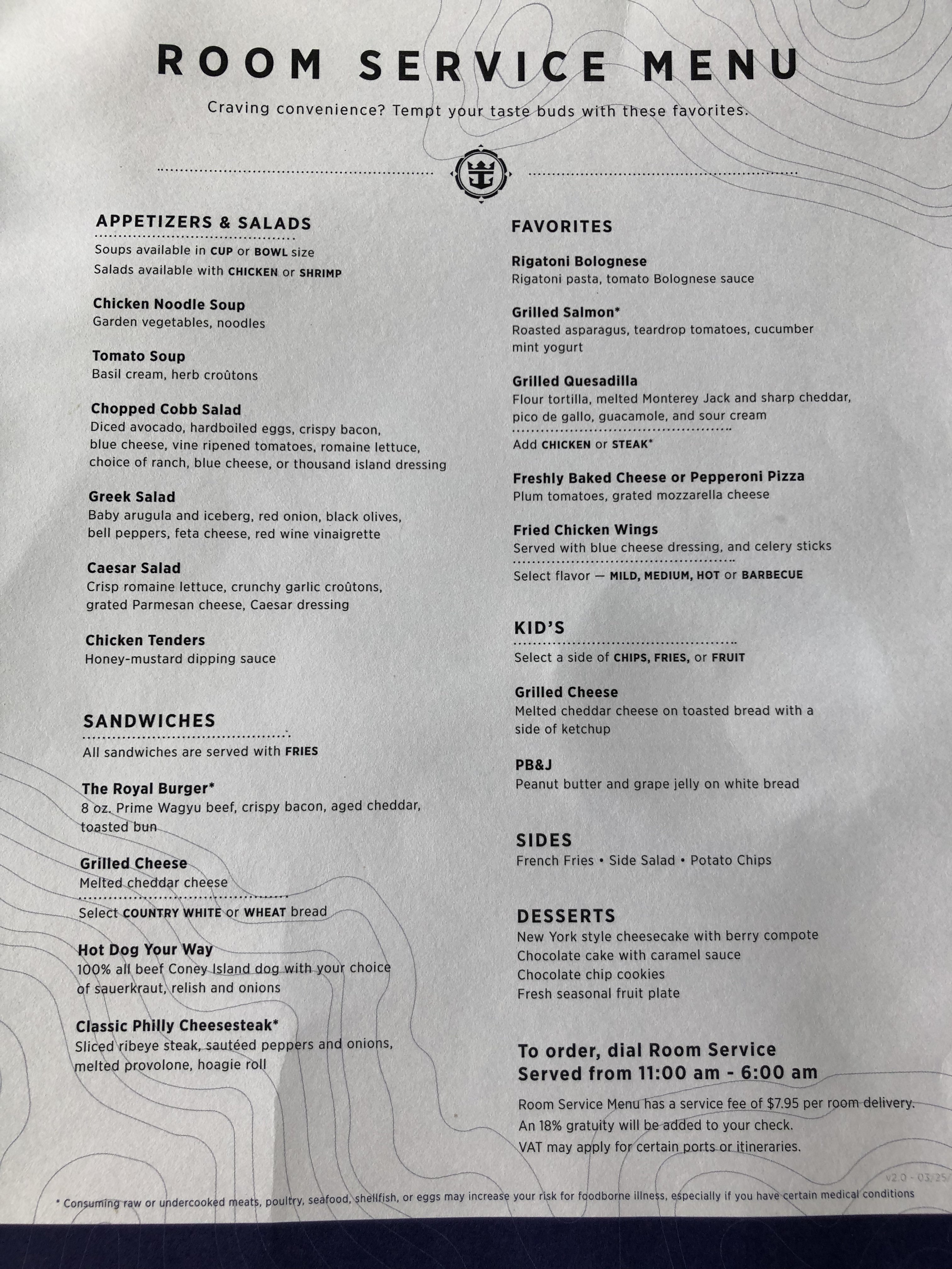 Room service Royal Caribbean Dining Royal Caribbean Blog