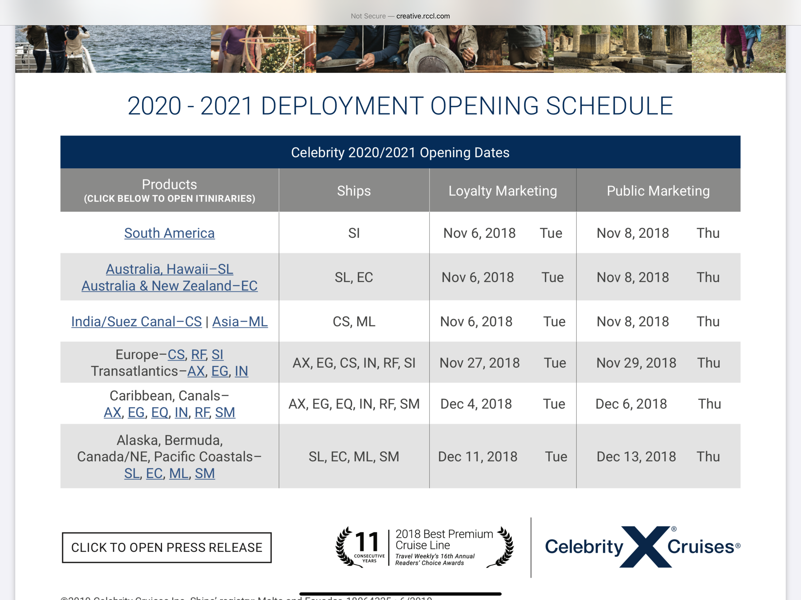 Celebrity 2021 cruise release dates and does loyalty program share