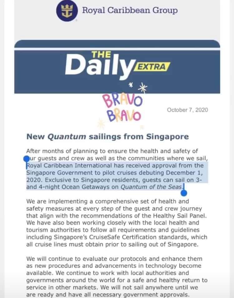 Cruises Are Approved For Singapore!! - Royal Caribbean News and Rumors
