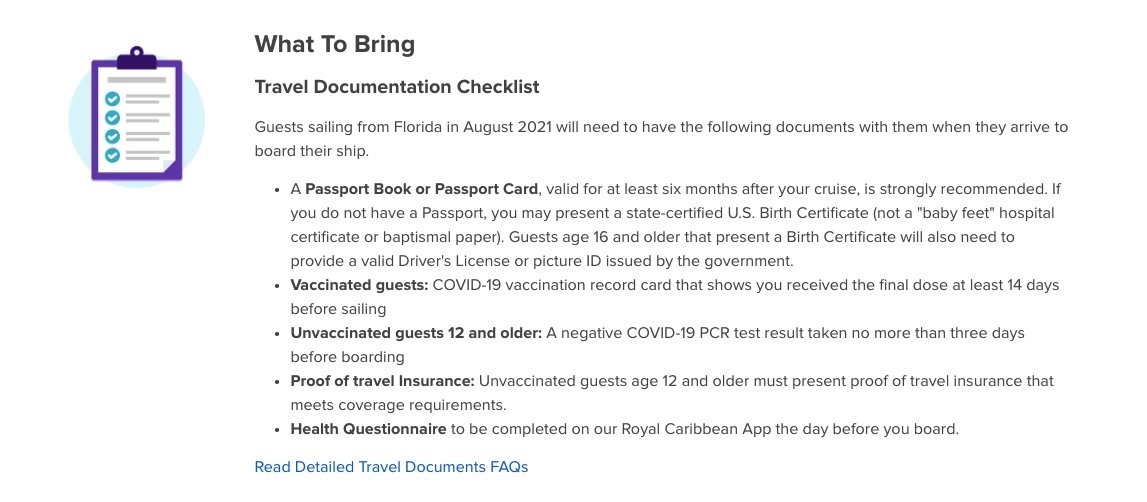royal caribbean canada cruise passport requirements