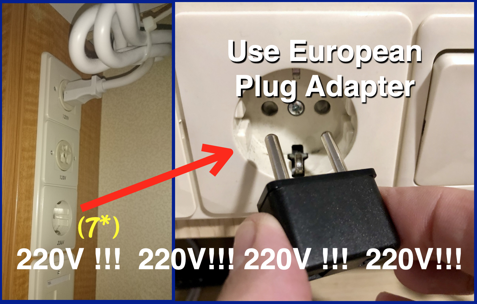 Electrical Outlets on the Allure of the Seas Royal Caribbean