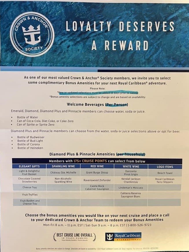 Updating Crown Anchor Gift Preferences Royal Caribbean Discussion updating-crown-anchor-gift-preferences-royal-caribbean-discussion