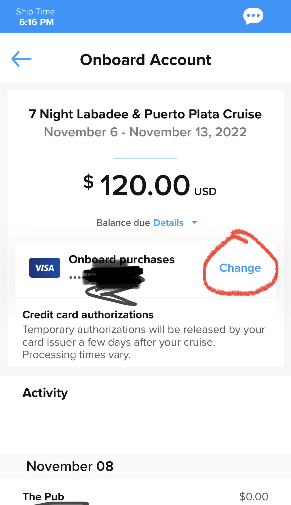You can update your credit card in the app - Royal Caribbean Discussion -  Royal Caribbean Blog