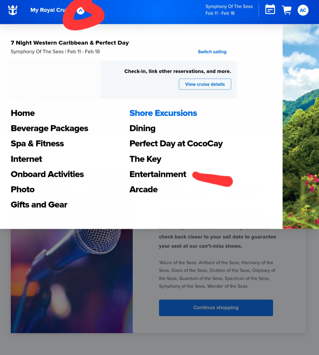 where-in-cruise-planner-do-i-find-the-spot-to-book-shows-royal