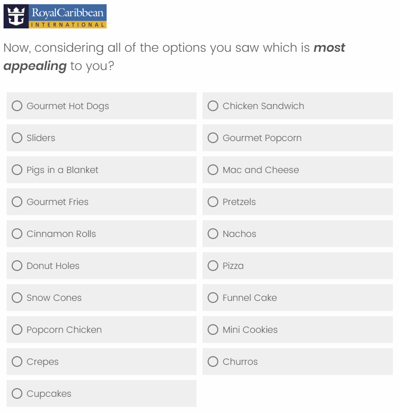 Dining Survey about Grab and Go on Pool Deck - Royal Caribbean Dining ...