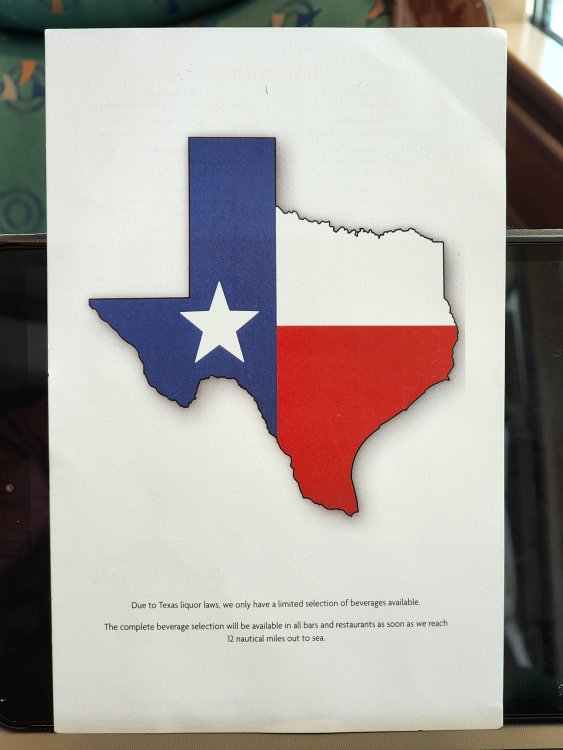 Galveston "In Texas Waters" Liquor Brands? Royal Caribbean Dining