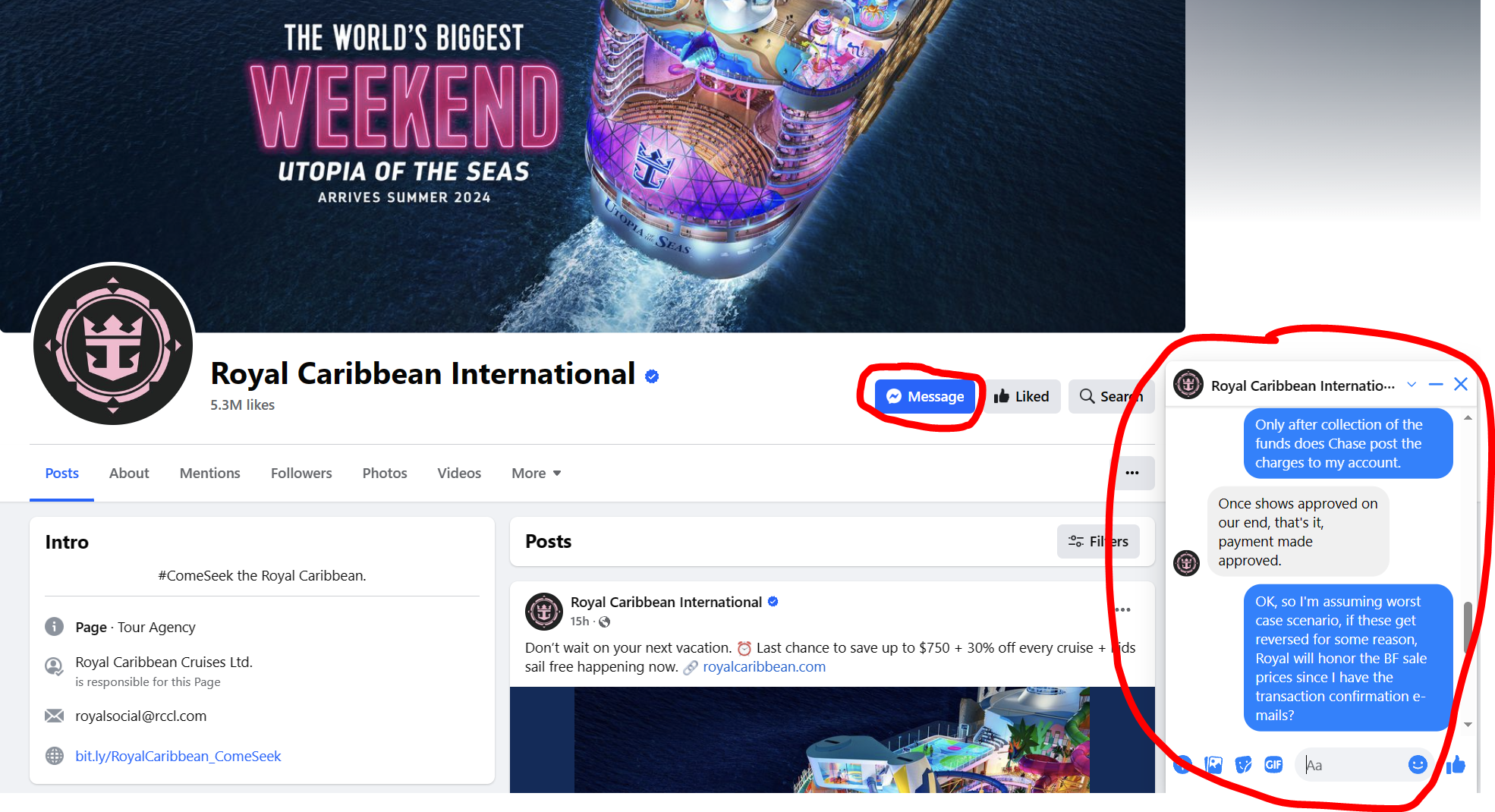 Contacting RCI via their website Royal Caribbean Discussion Royal