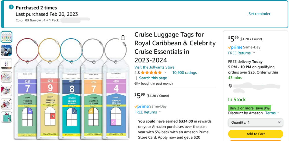 Screenshot 2024-02-14 at 16-16-51 Amazon.com Cruise Luggage Tags for Royal Caribbean & Celebrity Cruise Essentials in 2023-2024 Clothing Shoes & Jewelry.png