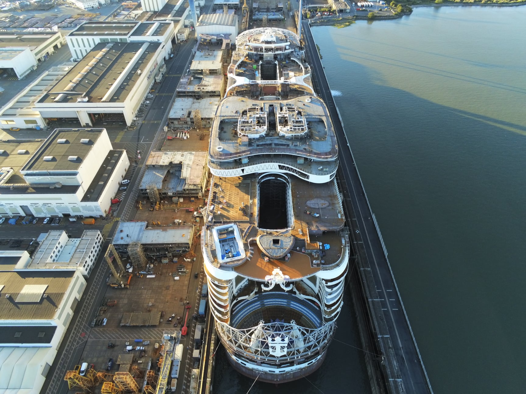 Drone photos of Wonder of the Seas under construction | Royal Caribbean