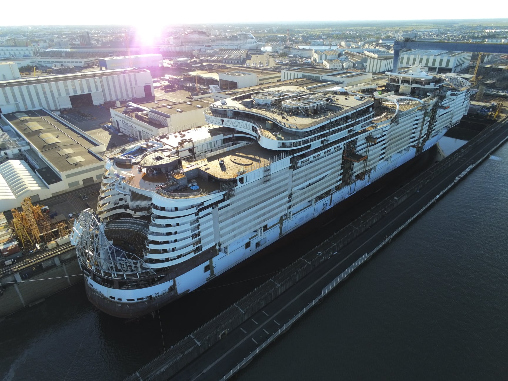 cruise ship under construction