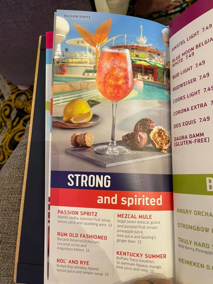 royal caribbean cruise beer menu