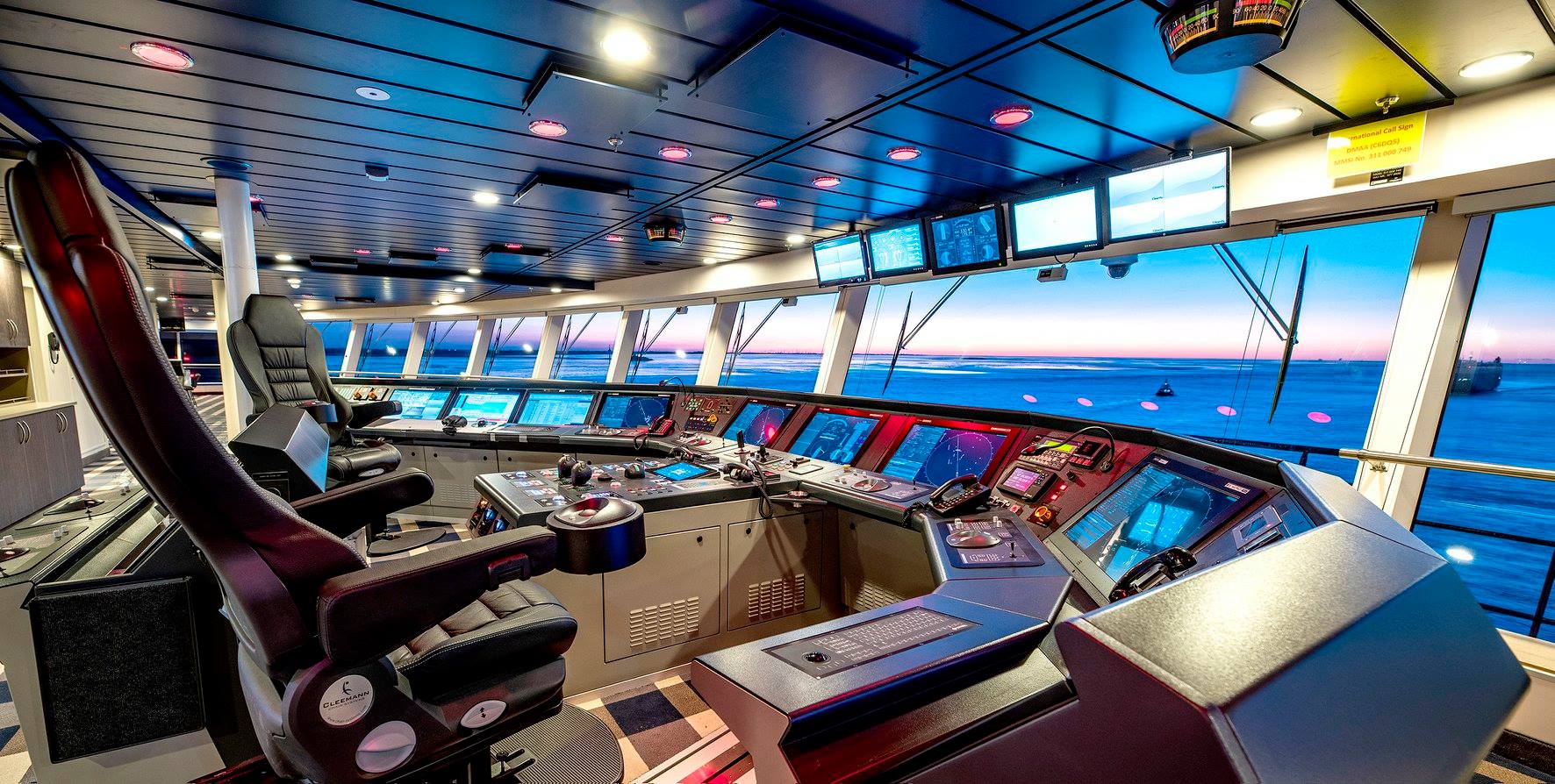 inside cruise ship control room