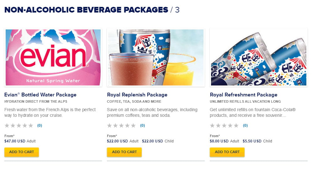 royal caribbean cruise soda package price