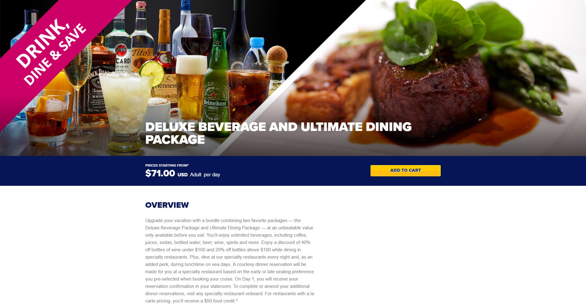 Reduced-price dining packages