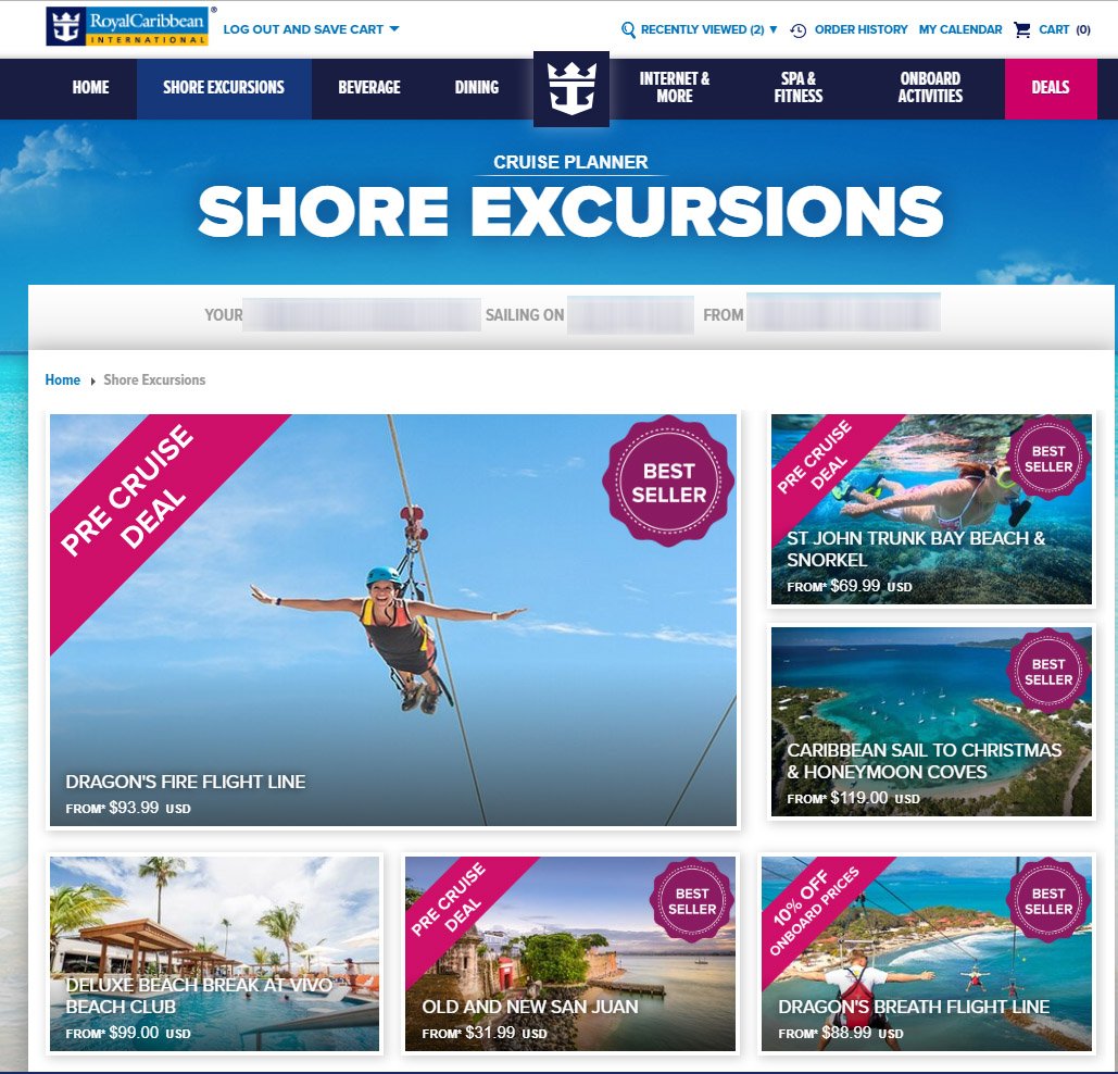 royal caribbean cruise book excursions