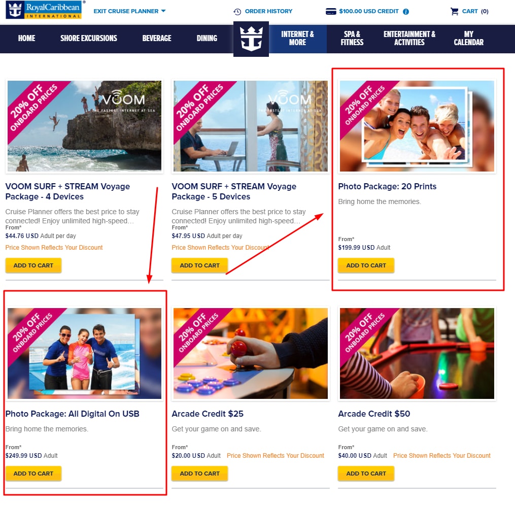 royal caribbean cruise planner booked