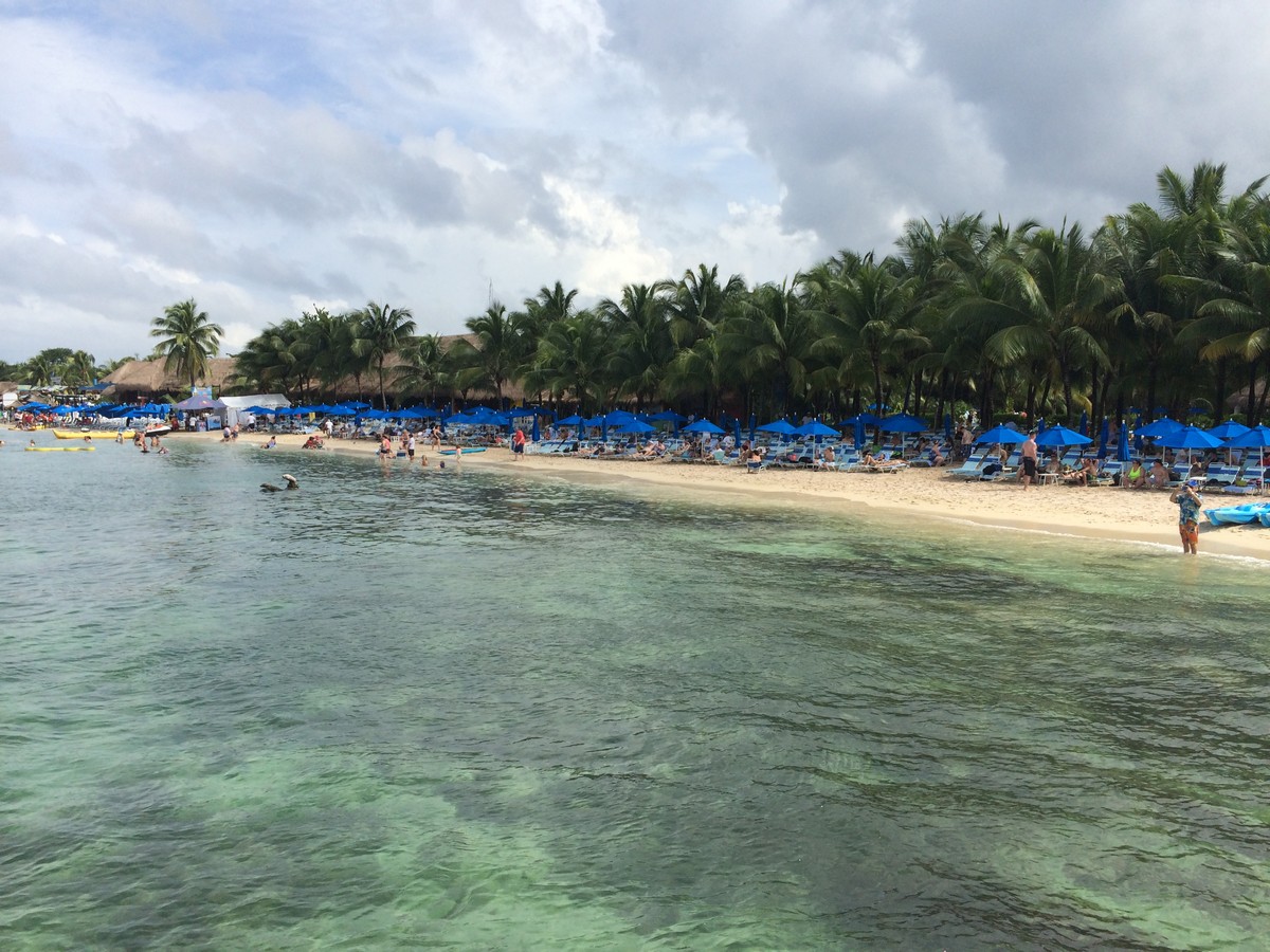 Public beach in cozumel