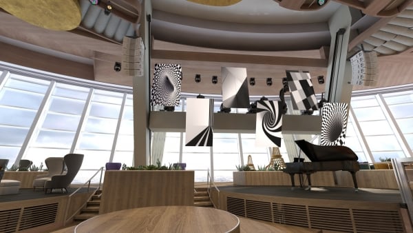 Robots drive another entertaining feature on Quantum of the Seas. Two70 is home to a playful and agile troupe of six Roboscreens that stage surprise performances during every cruise, creating scenes while soaring and twisting solo, or uniting as one.