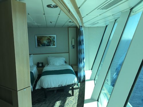 Photo tour of Royal Caribbean Larger Panoramic Ocean View stateroom on Freedom of the Seas