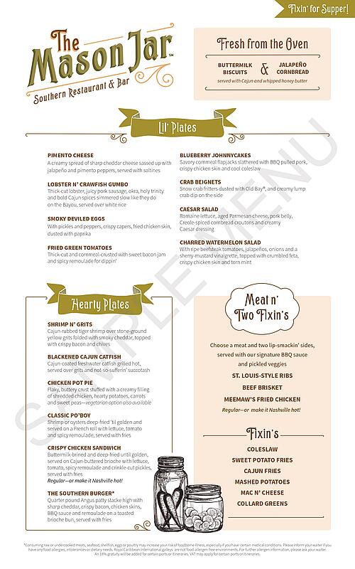 The mason on sale jar menu