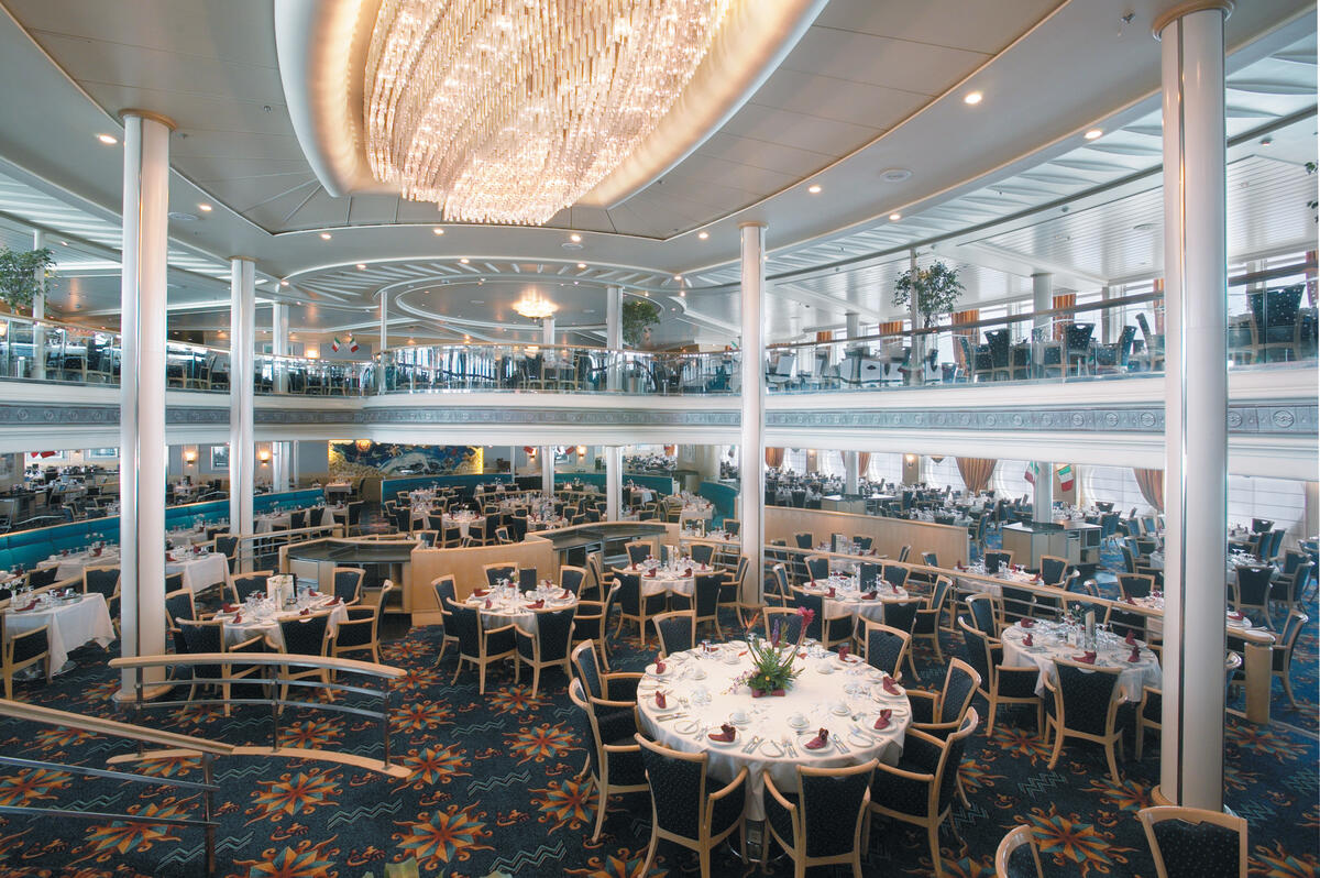 dining room on a Royal Caribbean cruise 