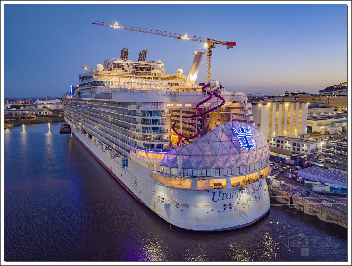 Images present Utopia of the Seas is nearing completion