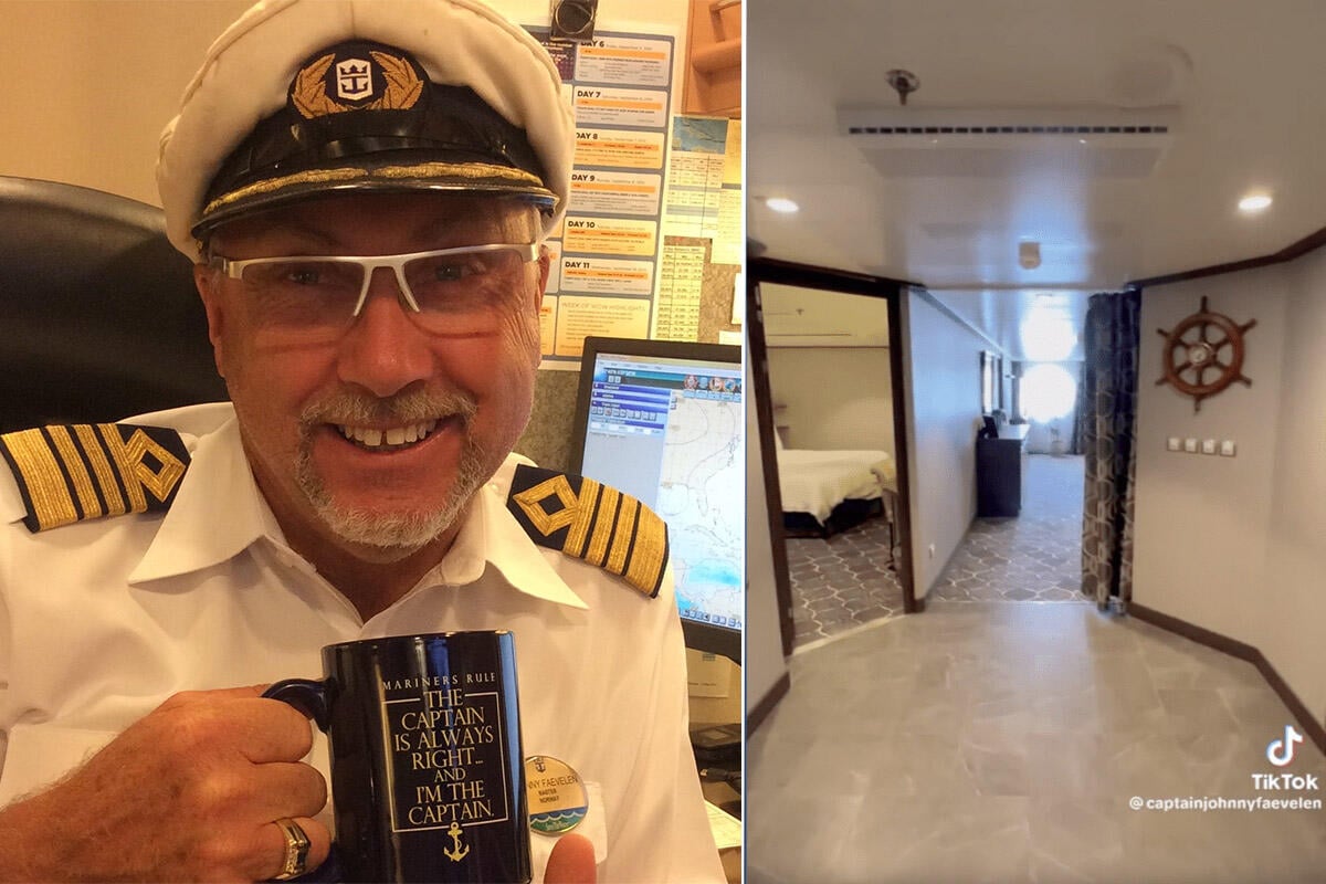 Take a look inside a cruise ship captain's living quarters
