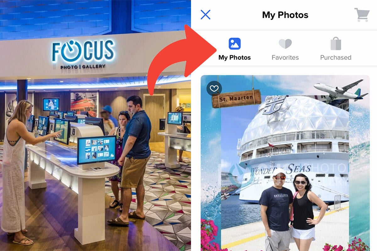 Spotted Souvenir cruise photos in Royal Caribbean app Royal