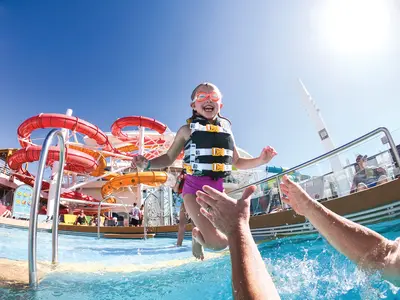 Child on pool deck