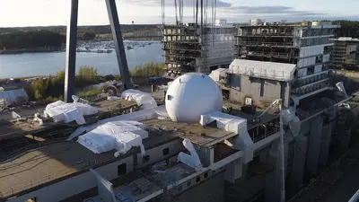 Icon of the Seas sphere installation