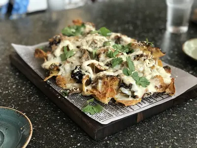 Rustic goat nachos