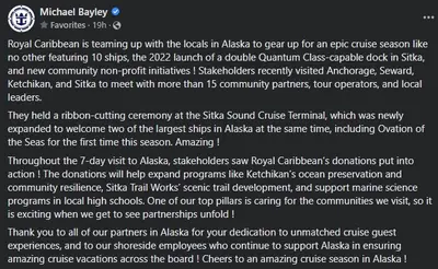 Michael Bayley message on June 1